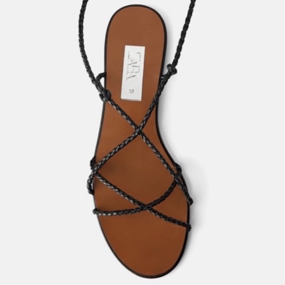 ZARA leather braided strap sandals - Picture 4 of 9